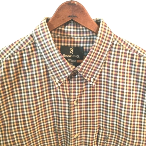 Browning Men's Multicolored Plaid Long Sleeve Button Down Shirt Size 2XL - Picture 4 of 12